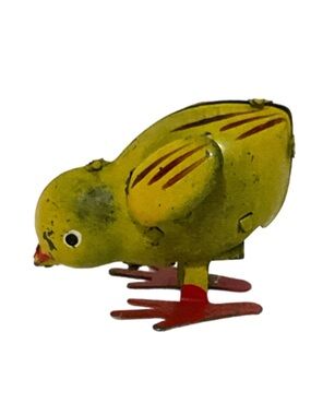 Vintage Wind-up Tin Pecking Chicken